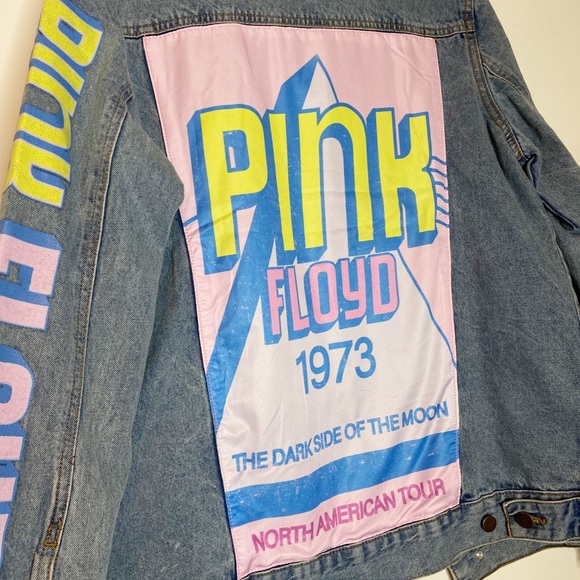 Pink Floyd Back Patch Denim Jacket Dark Side of The Moon Small - Picture 6 of 6
